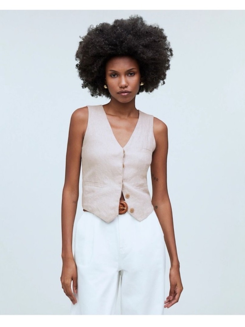 NWT Madewell Linen Vest Size 4